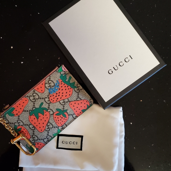 gucci floral key pouch